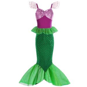 Brand New Princess Little Mermaid Costume Ariel Dress for Girls Birthday Party H